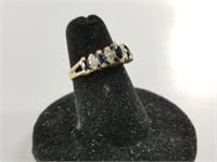 14kt Gold and diamond and sapphire ring size 6, 3.