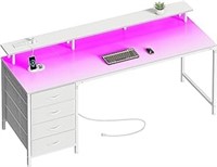 Huuger 63 Inch Computer Desk With Power Outlets