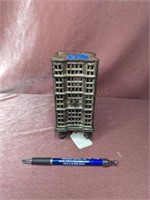 Cast Iron Building Coin Bank - 5.5"