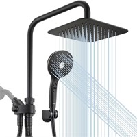 Shower Head Combo, Black 8' High Pressure Rainfall