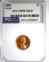 1963 Cent PR70 DCAM RD LISTS $375 IN 69 DC