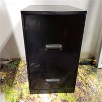 METAL SMALL BLACK FILE CABINET WITH FOLDERS