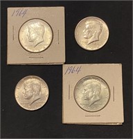 1964 Kennedy 90% Silver Halves