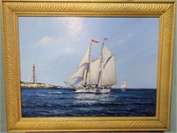 VINCENT CASTELLANET O/C NAVAL SCENE 29x22