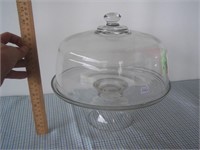 Vintage Glass Cake Plate on Stand