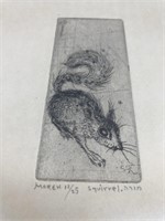 "Squirrel" by Moreh Signed Numbered Lithograph