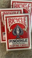 3 new decks Bicycle pinochle cards all blue