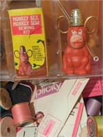 Vintage monkey thimble & extras including vintage
