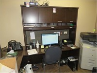 APPROX 12' L-SHPAED OFFICE DESK (EXCLUDES ALL