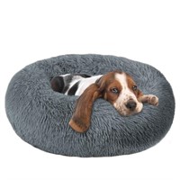 Calming Dog Bed, Donut Cuddler Cat Bed, Round Bed