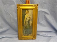 Lady and baby print gold frame