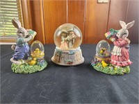 Easter water globes 6"