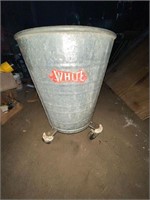 White galvanized bucket