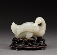 Hetian jade goose in Qing Dynasty