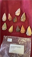 PACK OF 10 ARROWHEADS MADE FROM JASPER AGATES