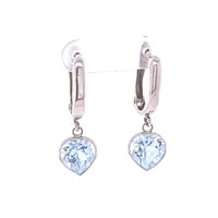 14KT YELLOW GOLD EARRINGS BABY BLUE STONES