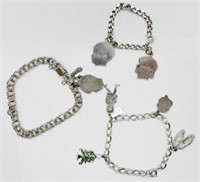 (3) VINTAGE CHARM BRACELETS