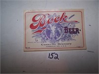 RARE-Cassville Brewery Bock Beer Label