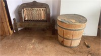 Vintage Gas Heater & Wooden Tub with Lid