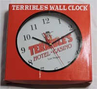 New In Box Terribles Hotel Casino Wall Clock