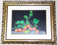 Signed Sironi Acrylic Still Life Gooseberries