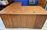 Oak Two Piece L-Shaped Desk