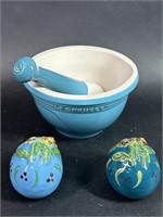 Le Creuset Stoneware Mortar and Pestle Turquoise