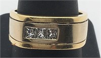 Diamond And 14k Gold Men's Ring / Band