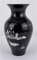 Chinese Lacquer Mother of Pearl Vase