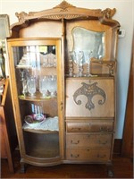 OUTSTANDING ANTIQUE OAK SECRETARY