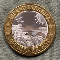 .999 Silver Island Paradise Casino Gaming Token