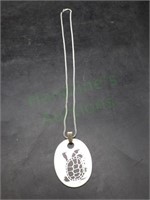 Sterling Silver Mother of Pearl Turtle Necklace