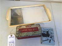 Retro make-up tray & tin first aid kit