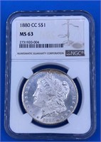 1880 Carson City Morgan Silver Dollar 
MS 63