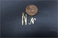 Vintage 14K Gold "N" Charms