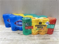 2-5 packs Clorox wipes and 4 pack disinfecting