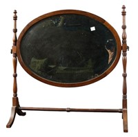 19TH CENTURY MAHOGANY OVAL DRESSING MIRROR