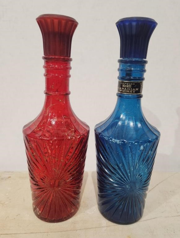 (2) 1974 McGill Canadian Whiskey Bottles, 11"T