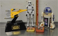 Star Wars collectibles, see pics, clock tested