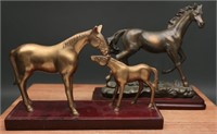 Brass & Resin Horse Statues