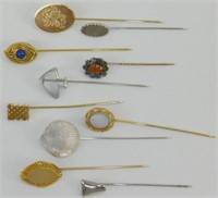 Lot of 10 Vintage Jewelry Stick Pins including