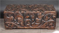 Spanish Revival Carved Wood Chest