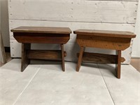 Vintage Pair of Wooden Step Stools or Risers