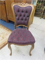 FRENCH STYLE CARVED PARLOR CHAIR 39"T X 18"W