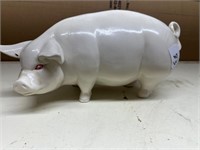 WHITE CERAMIC PIG 11"