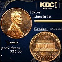 Proof 1973-s Lincoln Cent 1c Grades GEM++ Proof De