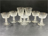 1950's Tiffin Cut Glass Sherbet & Water Goblets