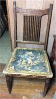 Small Wood Frame Chair with Cloth Seat