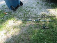 4 fishing poles incl:jc higgins