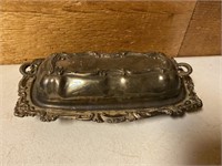 Antique silver plate butter dish